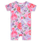 Gerber Unisex Baby Buttery Soft Short Sleeve Romper With Viscose Made From Eucalyptus, Lilac Garden, 12 Months
