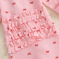 Ayalinggo Valentines Baby Girl Outfit Bowknot Heart Footie Romper Long Sleeve Onesie Newborn Christmas Clothes (Pink Bowknot, 0-
