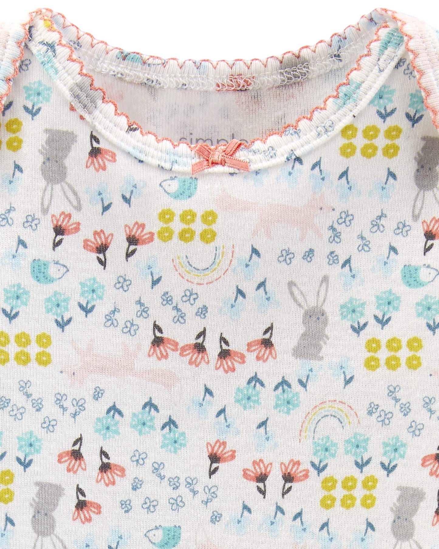 Simple Joys By Carter'S Baby Girls' 5-Pack Long-Sleeve Bodysuit, Dots/Floral/Hearts/Owl, 0-3 Months