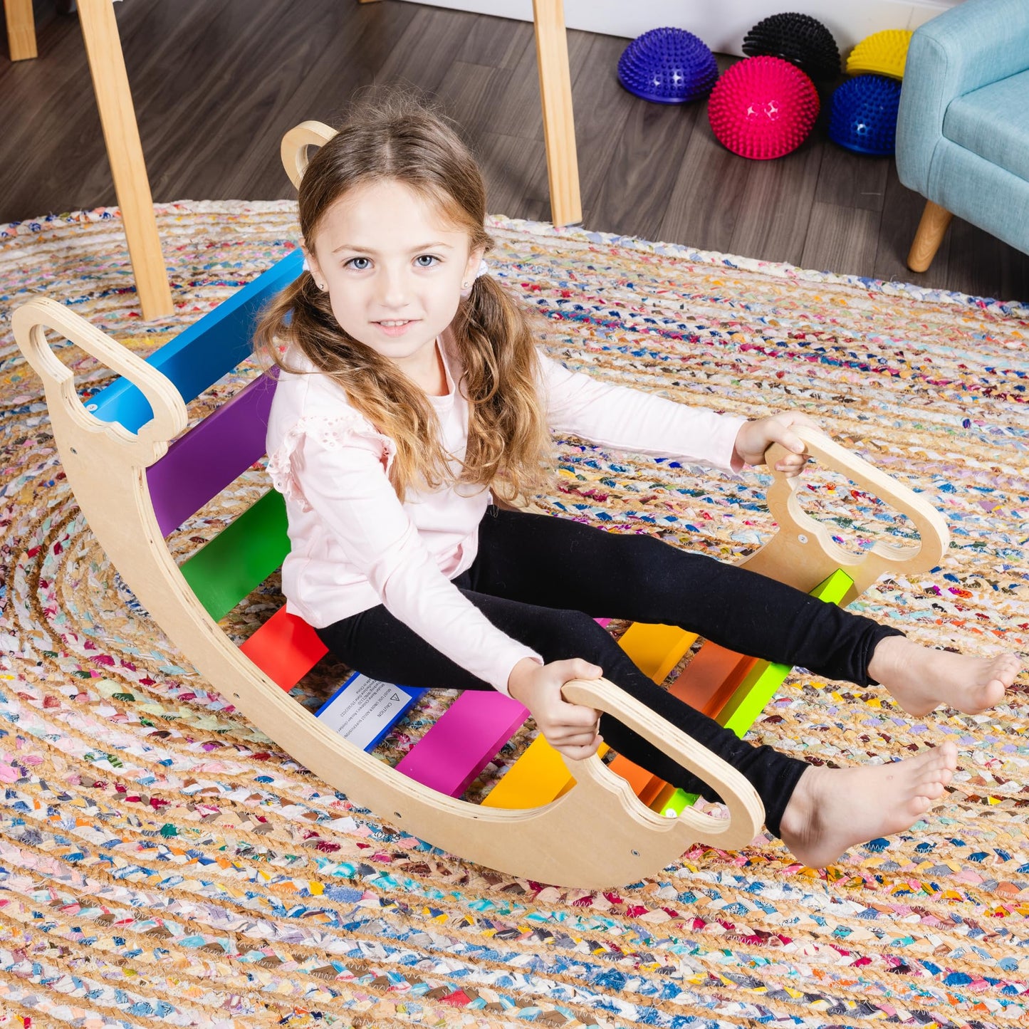 Waldorf Rocker Board For Toddlers - Safe Non Toxic Climbing And Rocking Board