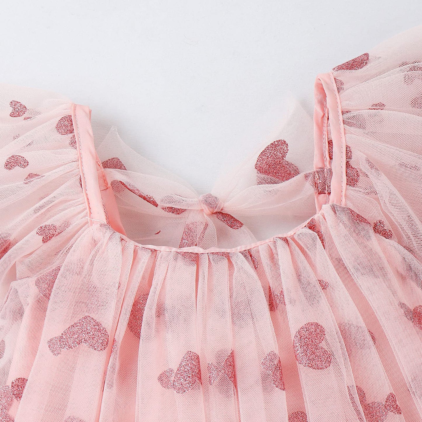 Valentine'S Day Baby Girl Tulle Dress Kids Heart Tutu Skirt Lace Sleeveless Princess Sundress (Pink,2-3T)
