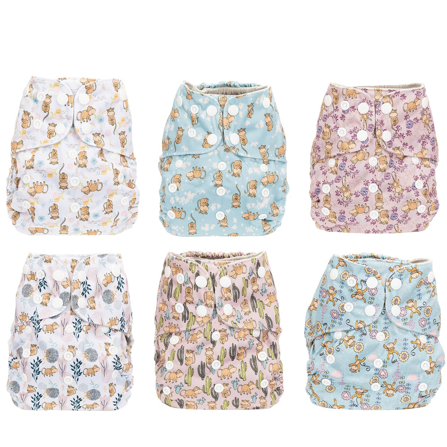 Simple Being Reusable Cloth Diapers, Double Gusset, One Size Adjustable, Washable Soft Absorbent, Waterproof Cover, Eco-Friendly