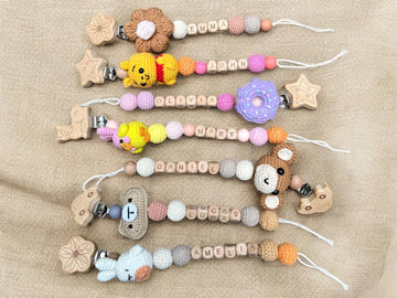 Personalized Custom Crochet Pacifier Clip Boys And Grils, Paci Binky Holder Custom Name Baby Gift, Baby Shower Gift, New Birth G