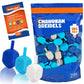 Zion Judaica Hanukkah Dreidels Multi Blue, White Medium Size Dridels Bulk Plastic Drydlech Hebrew Letters And English Transliter