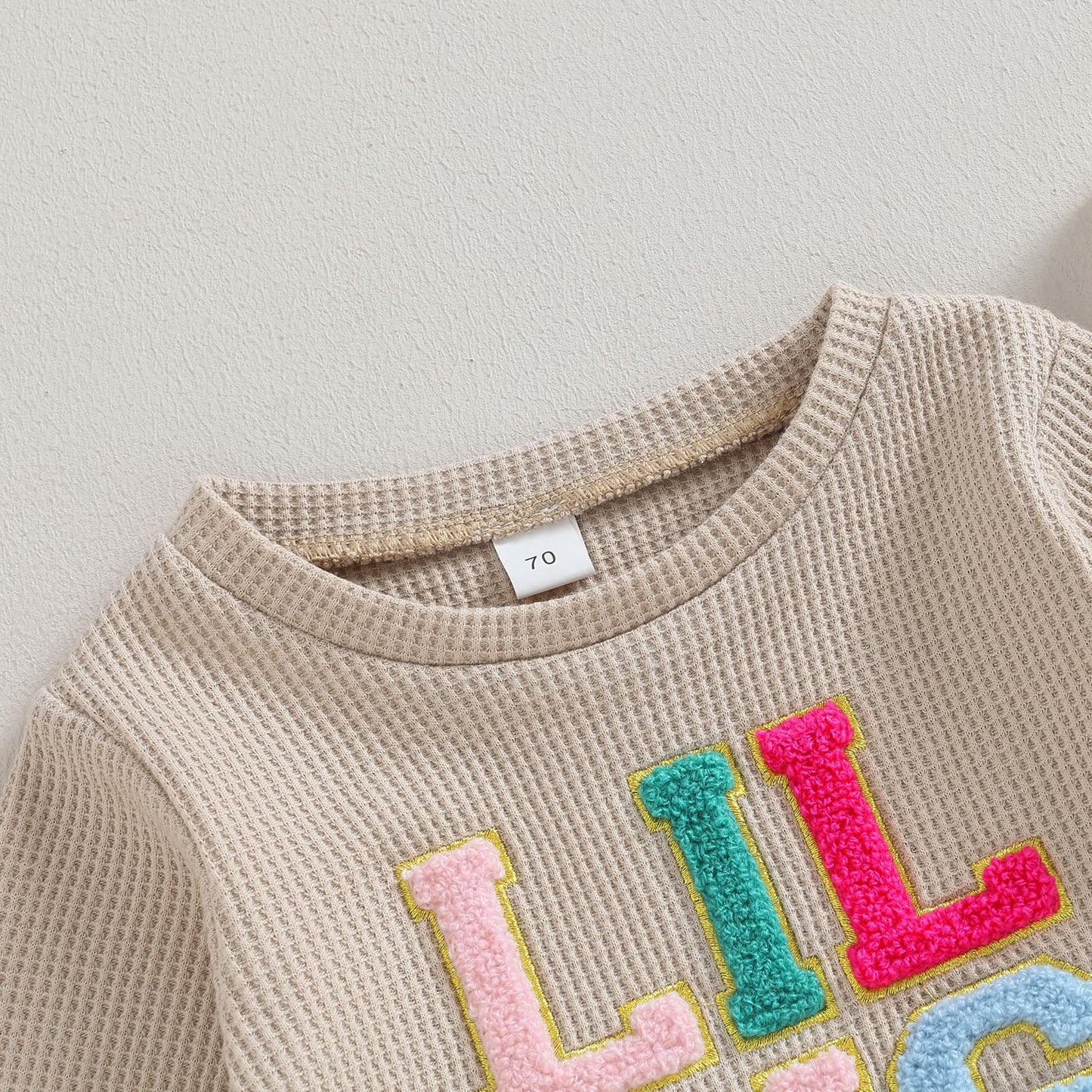 Vchoohce Baby Girl Sister Matching Outfit Long Sleeve Lil/Big Sis Letter Print Sweatshirt Top Pants 2Pcs Fall Winter Clothes(S L