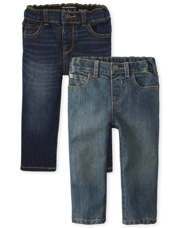 The Children'S Place Baby Boys And Toddler Stretch Skinny Jeans, Tide Pool/Potter 2 Pack, 4T Us