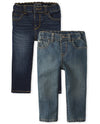 The Children'S Place Baby Boys And Toddler Stretch Skinny Jeans, Tide Pool/Potter 2 Pack, 12-18 Months Us