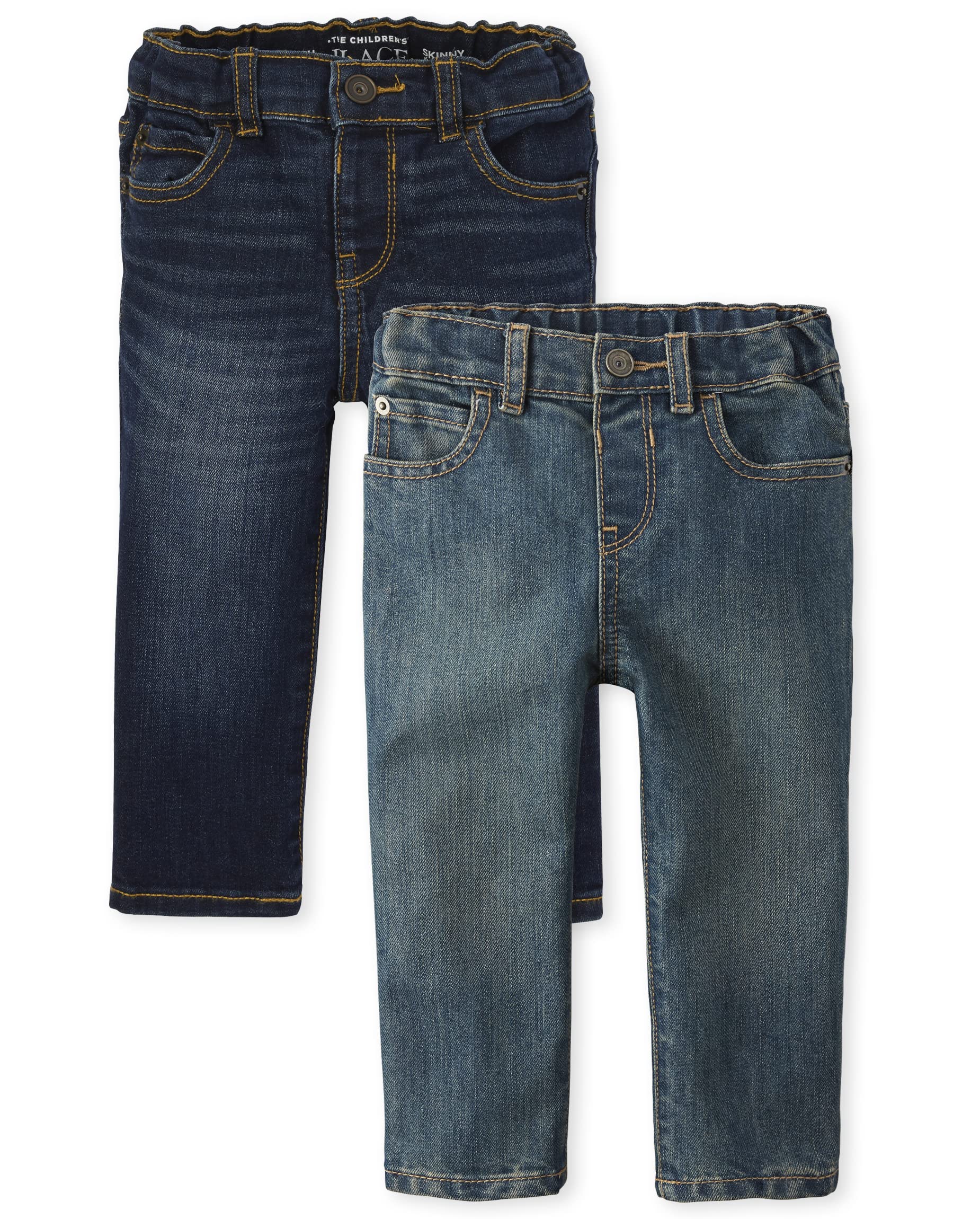 The Children'S Place Baby Boys And Toddler Stretch Skinny Jeans, Tide Pool/Potter 2 Pack, 12-18 Months Us
