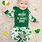 St Patricks Day Baby Boy Outfit 9-12 Months My First St Patricks Day Baby Boy Outfit Hoodie Four-Leaf Clover Sleeves Slacks 2-Pi