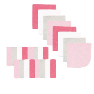 Luvable Friends Unisex Baby Super Soft Bundle Washcloths, Pink Pastel, One Size