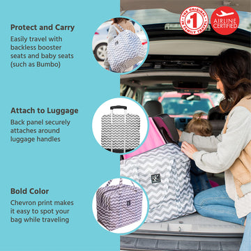 J.L. Childress Go-Go Travel Bag For Backless Booster Seats And Compact Strollers - Fits Gb Pockit And Babyzen Yoyo - Booster Sea