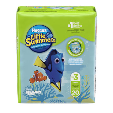Huggies Little Swimmers Disposable Swim Diapers, Swimpants, Size 3 Small (16-26 Lb.), 20 Ct. (Packaging May Vary) (Pack Of 4)