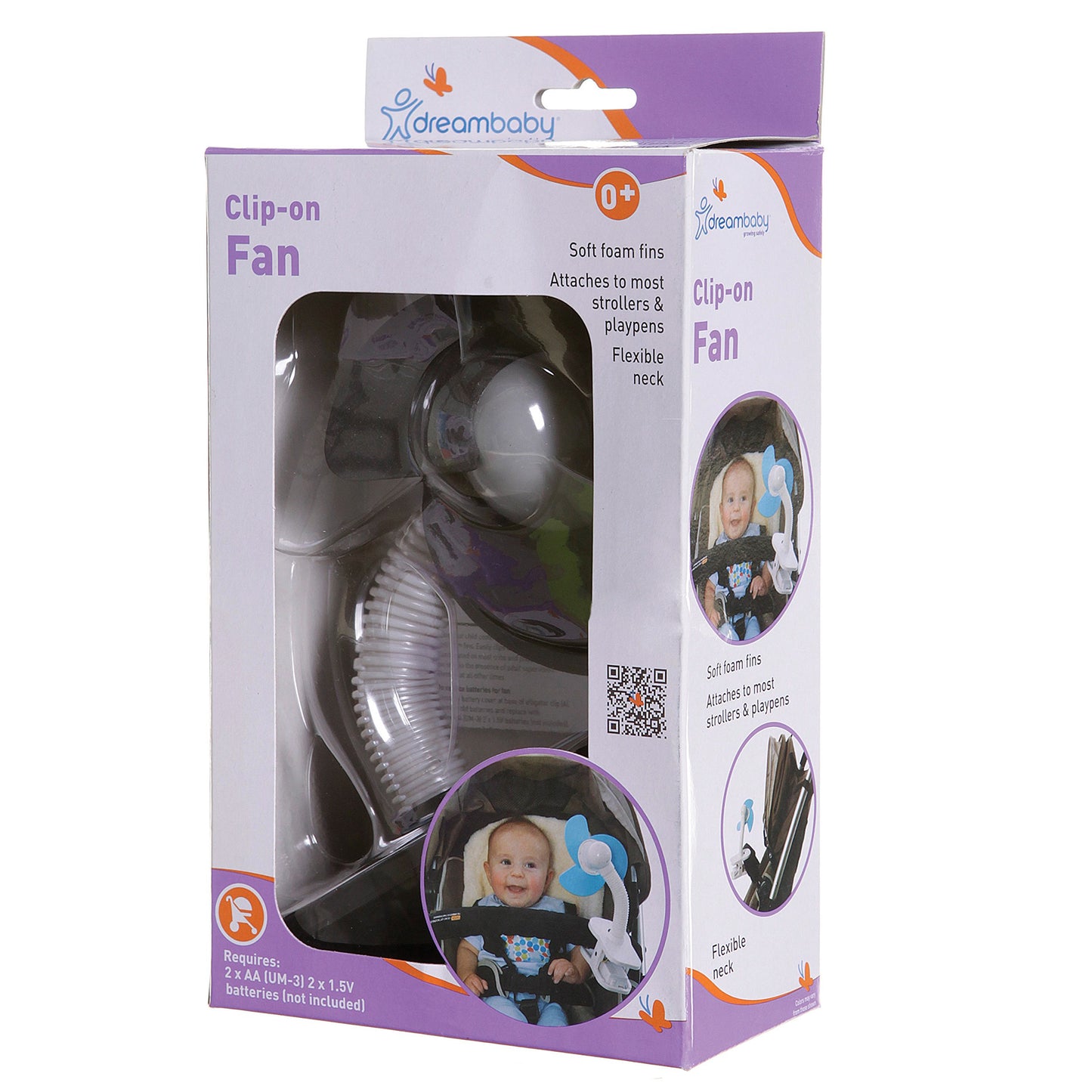Dreambaby Clip On Stroller Fan, Black w/Silver