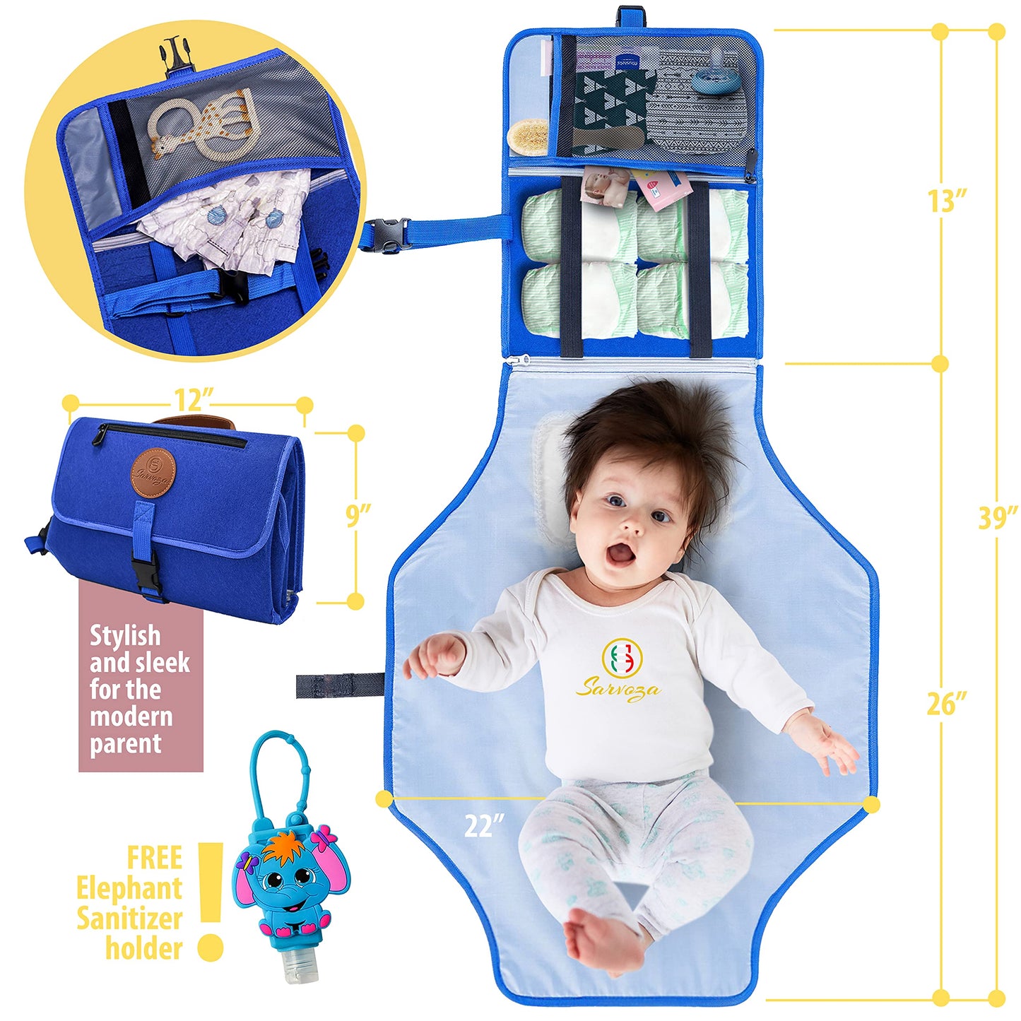 Portable Changing Pad For Baby - Diaper Changing Pad Portable - Waterproof, Foldable And Easy To Clean Travel Baby Changing Pad