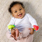 Infantino Babys 1st Rattle Bundle Gift Set, Wrist Rattles, Foot Rattles, Spin & Teethe Gummy Rattle, Multicolor Fruit-Themed, 3