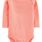 Simple Joys By Carter'S Baby Girls' 5-Pack Long-Sleeve Bodysuit, Grey/Mint Green/Navy/Peach/Pink, 12 Months