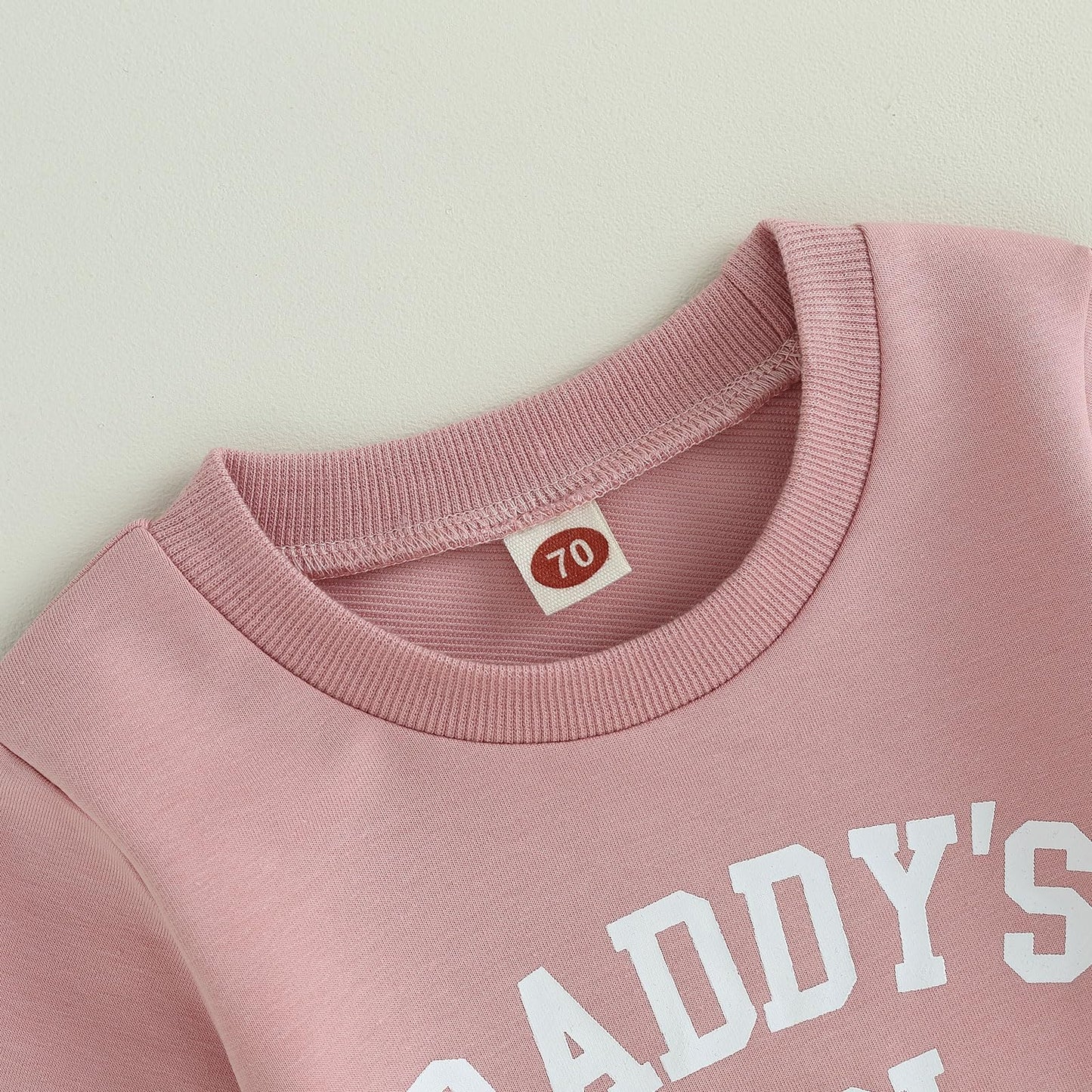 Creairy Newborn Baby Girl Outfits Daddys Girl Sweatshirt Long Sleeve T-Shirt Tops Pants Set Sweatsuit Toddler Fall Clothes (Pink