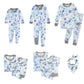 Honestbaby Baby Organic Cotton Holiday Family Jammies, Falling Snowflakes White, Men'S 2-Piece Pajama Set Xx-Large