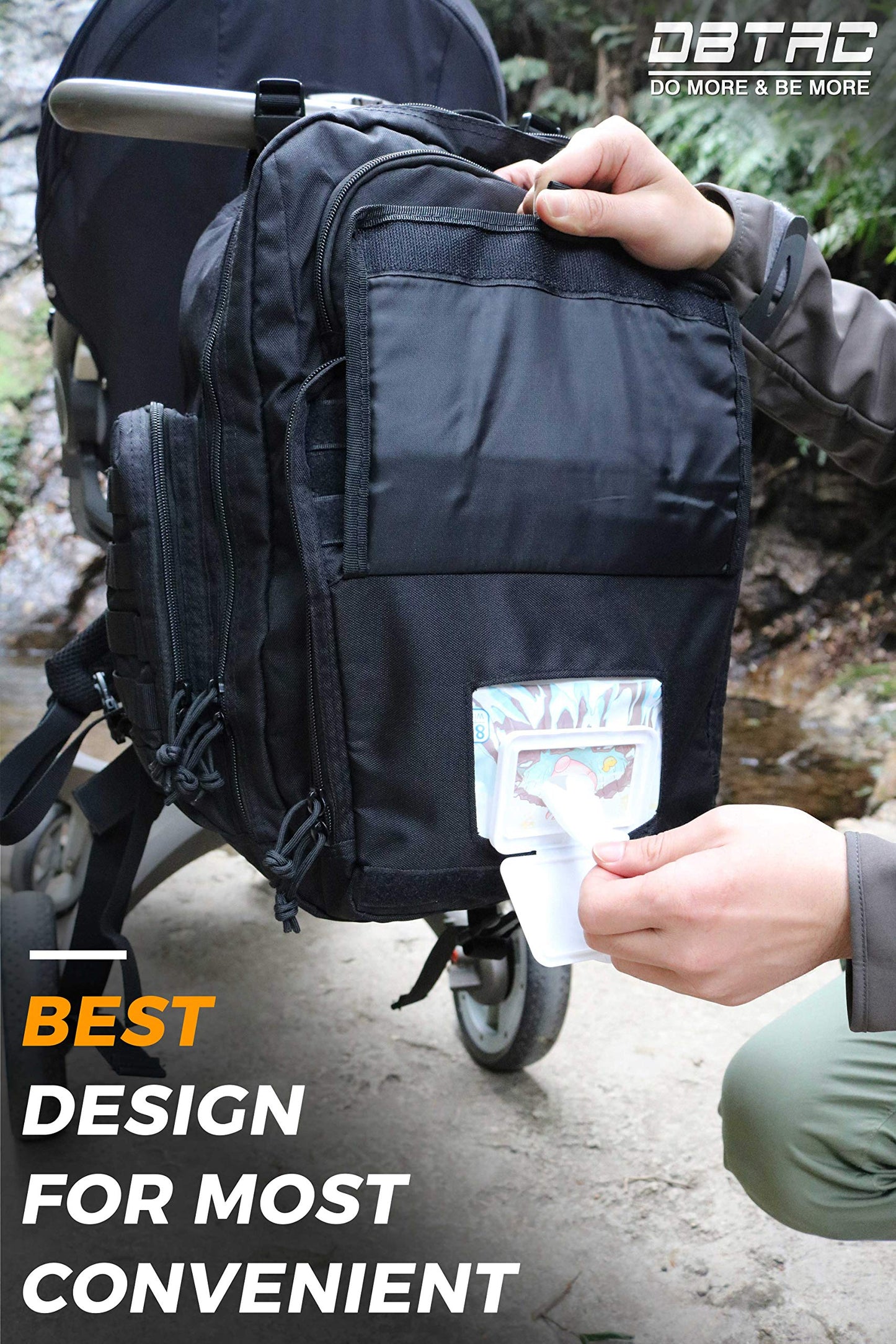 Diaper Bag Backpack For Dad, Dbtac Large Baby Nappy Bag For Men W/Changing Mat, Insulated+Wipe Pockets, Stroller Straps, Black
