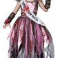 California Costumes Girls Zombie Prom Queen Child Costume, Pink/Black, Extra Large