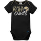 Gerber Nfl New Orlean Saints 3 Pack Bodysuit Sleep N Play Footie Cap Registry Gift Set, Black/White New Orlean Saints, 0-3M