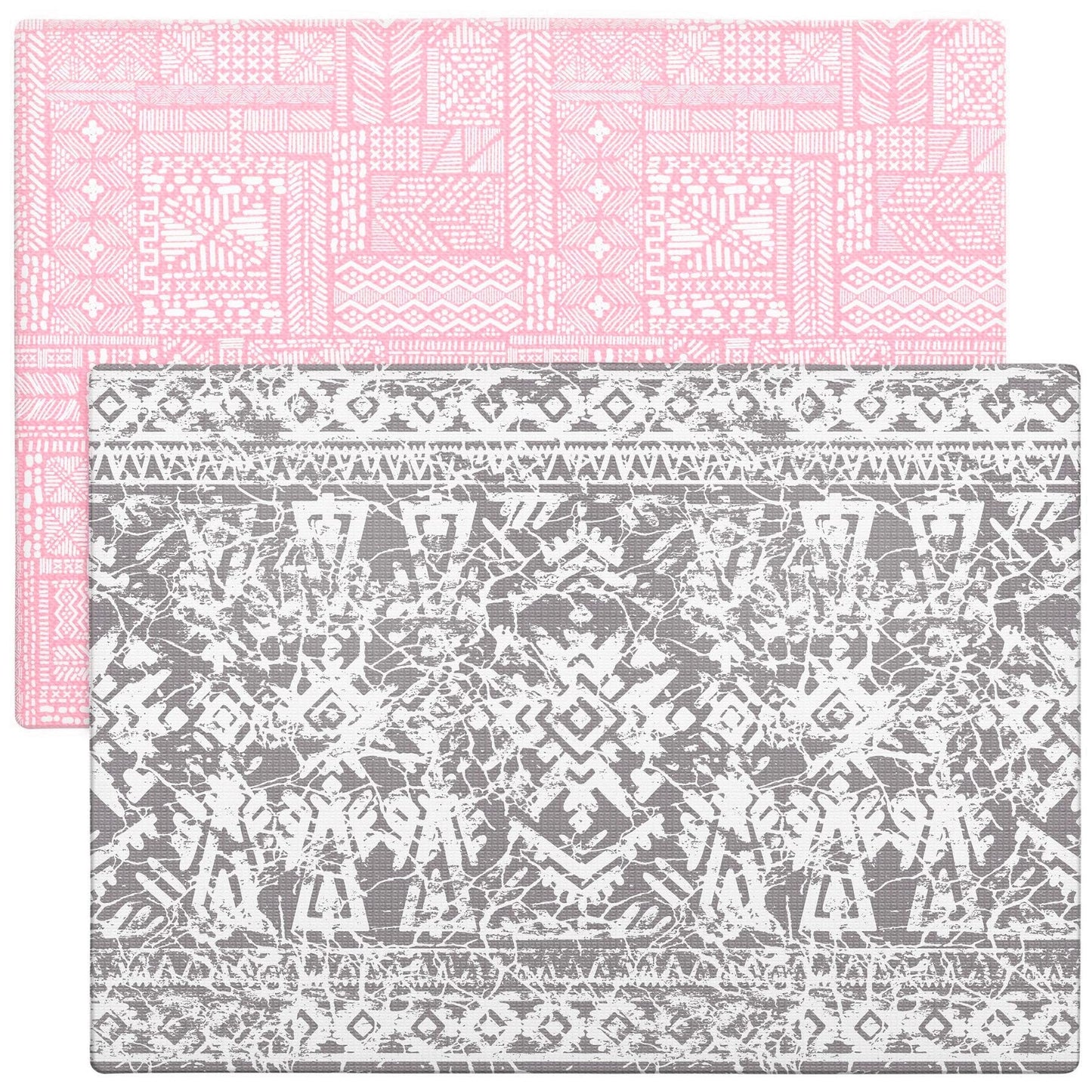 Cushmat Stylish Reversible Foam Play Mat (Large, Explorer - Ash Rose) - Soft, Waterproof, Durable Play Mat For Infants, Babies,