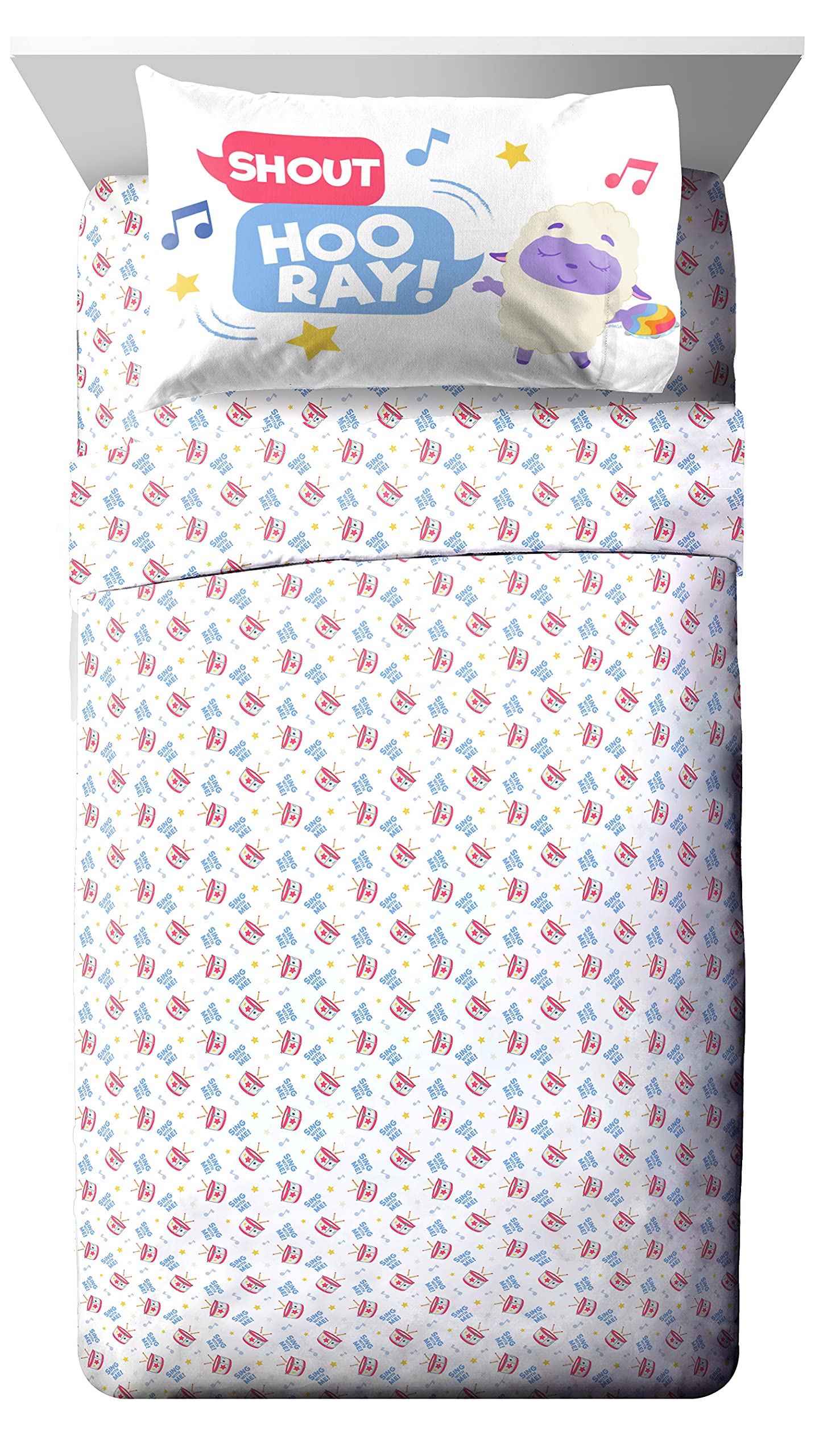 Jay Franco Moonbug Little Baby Bum Sing With Me 4 Piece Toddler Bed Set - Super Soft Microfiber Bed Set Includes Toddler Size Co