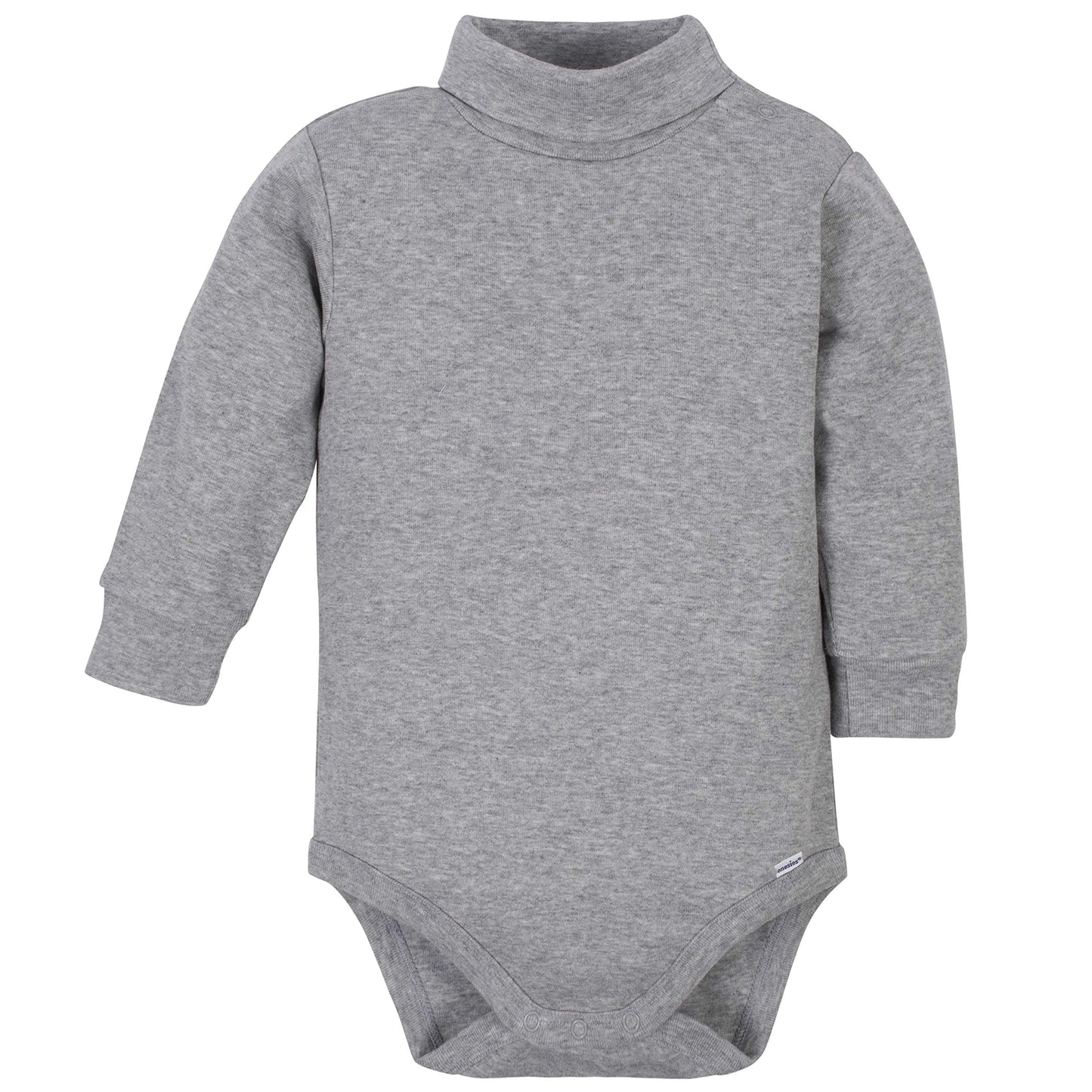 Gerber Baby Boys 2-Pack Long Sleeve Turtleneck Onesies Bodysuits Footie, Gray, 12 Months Us