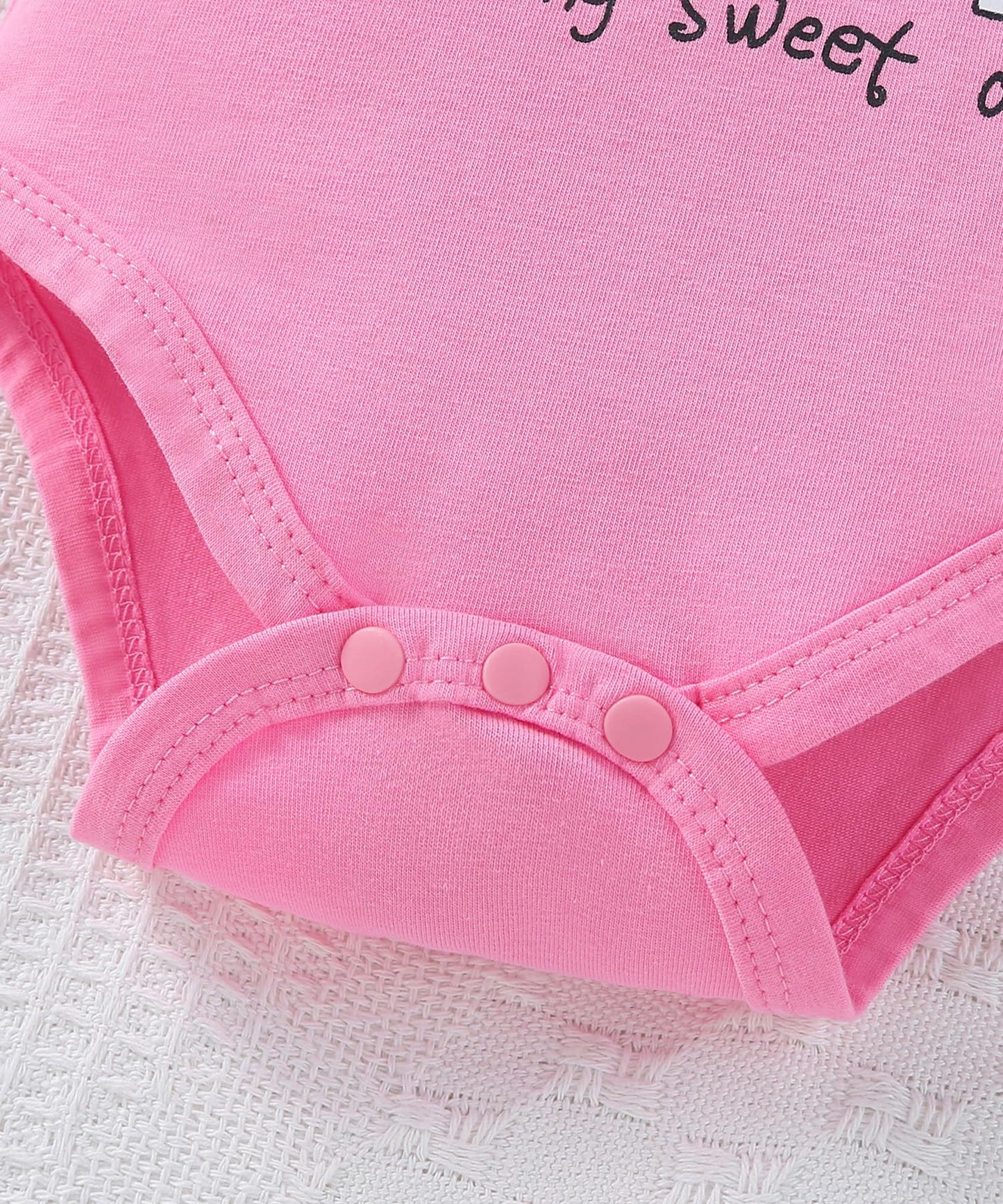 Fullfamous Baby Girl Clothes Gifts Outfits,Fall Winter Long Sleeve Romper And Pant Set Rose Red Donut 3-6 Months
