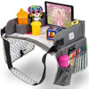 Kenley Kids Travel Tray, Toddler Car Seat Lap Tray, Road Trip Essentials Activity Table, 16.5 X 13.5 Inches (Pink/Gray)