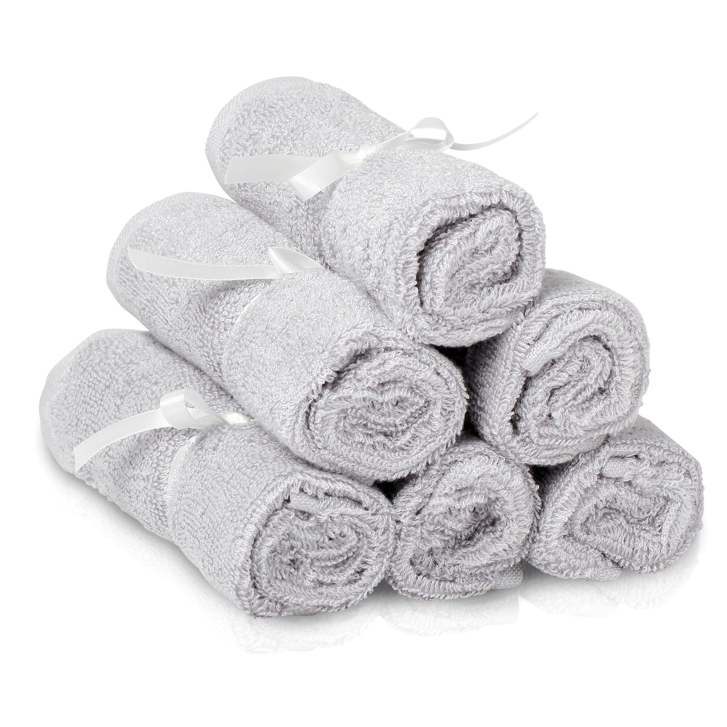 Natemia Organic Baby Washcloths - 10'X10' Soft Cotton Baby Towels - Pack Of 6 Multipurpose Reusable Wipes For Infants, Toddler