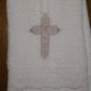 Baby Baptism Towel With Cross Embroidery And Lace