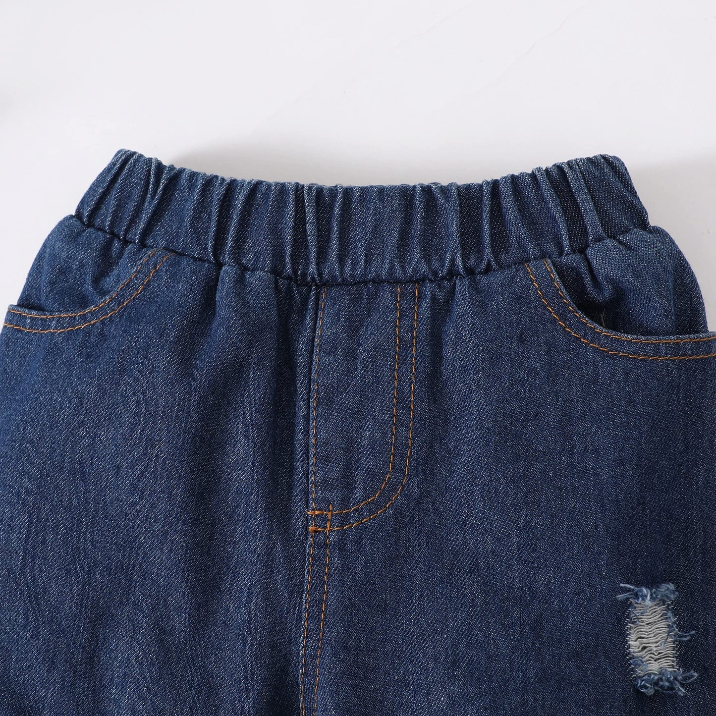 Yallet 4T 5T Toddler Baby Boy Clothes, 2Pcs Fall Winter Outfit Sets Long Sleeve Letter Hoodies Top+Ripped Denim Pants