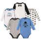 Hudson Baby Unisex Baby Cotton Long-Sleeve Bodysuits, Perfect Gentlemen, 6-9 Months Us