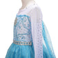 Lito Angels Toddler Girls Princess Dress Up Costumes Snow Queen Dress Halloween Christmas Long Train With Accessories Size 4-5