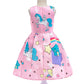 Dressy Daisy Rainbow Unicorn Pony Costume Birthday Party Fancy Dress Up Clothes For Little Girls Size 8, Pink 125