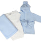 Newborn Baby Boys 3 Pc Layette Set (Gown, Robe, Fleece Blanket)
