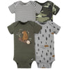 Gerber Baby Boys' 4-Pack Short Sleeve Onesies Bodysuits, Bear Green, Newborn