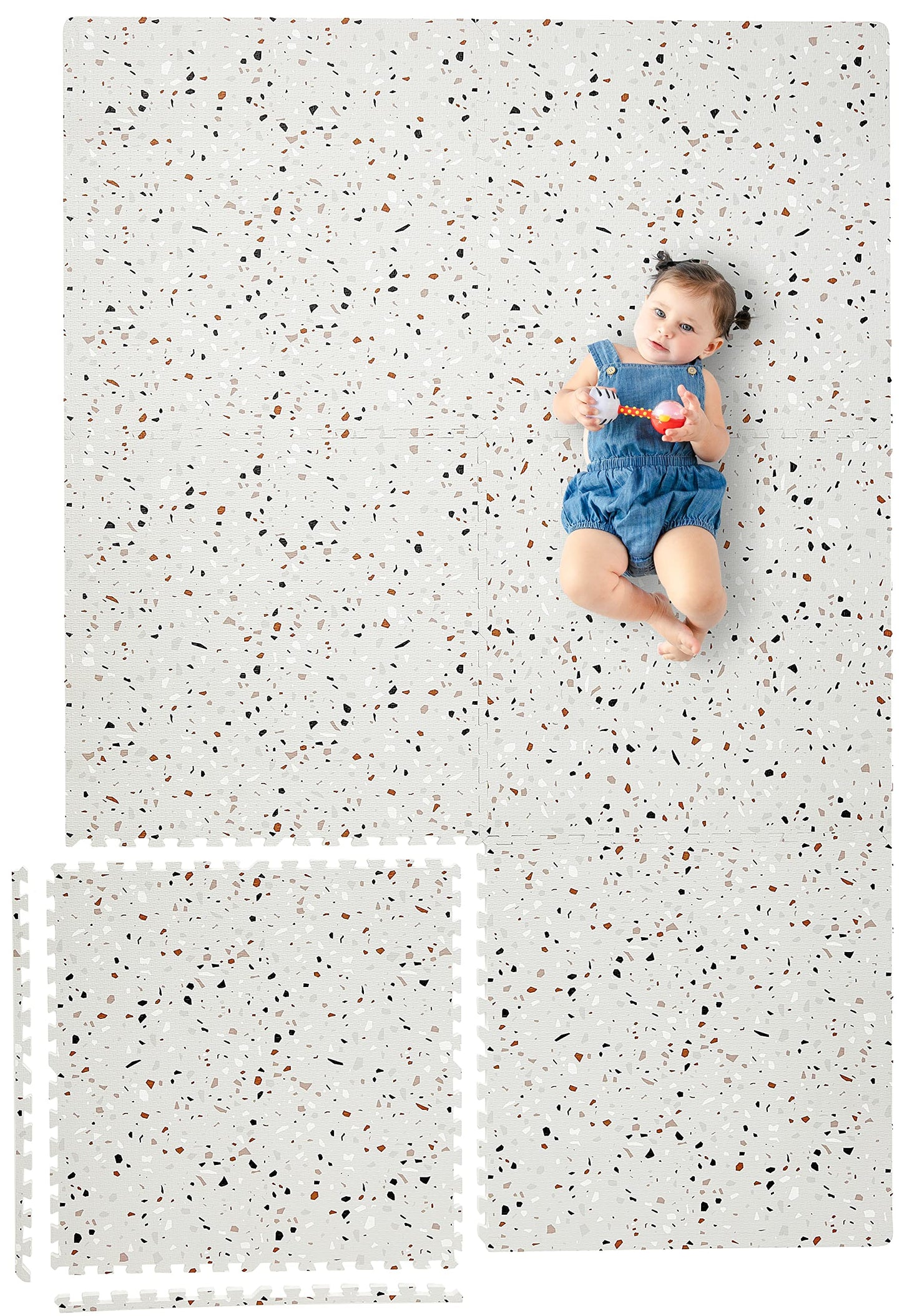 Yay Mats Stylish Extra Large Baby Play Mat. Soft, Thick, Non-Toxic Foam Covers 6 Ft X 4 Ft. Expandable Tiles With Edges Infants