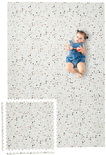 Yay Mats Stylish Extra Large Baby Play Mat. Soft, Thick, Non-Toxic Foam Covers 6 Ft X 4 Ft. Expandable Tiles With Edges Infants