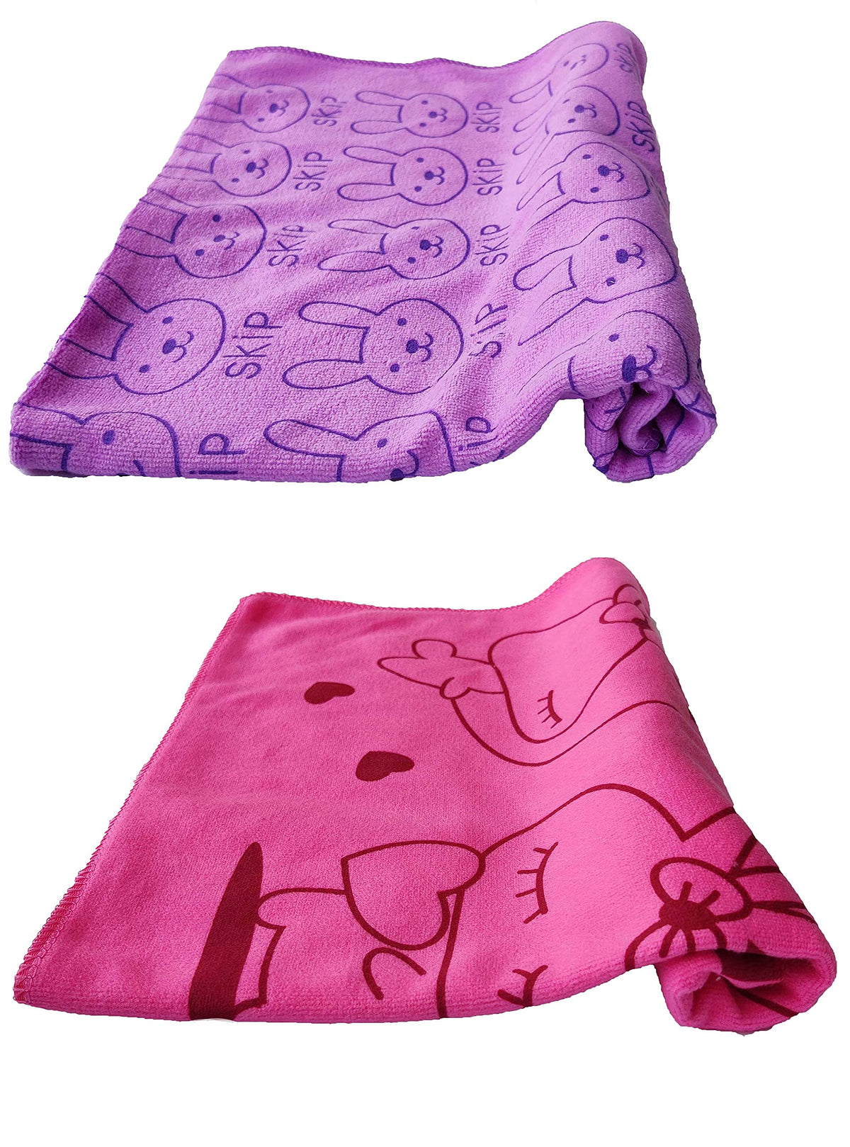 TERI BERI 100% Soft Cotton Baby Bath Towel for Infants/New Born/Babies (012 Months) (Pack of 2) (Colours & Prints Vary)