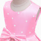 Nssmwttc Girl Party Dress Princess Teenages 7T Kids Christmas Sunday Halloween Baptism Christening Tea Dresses (Pink,140)