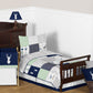 Navy Blue, Mint And Grey Woodsy Deer Boys Toddler Bedding 5 Piece Comforter Sheet Set