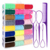 360 Pcs Baby Hair Ties, 24 Colors Cotton Toddler Hair Ties With Organizer Box, 1 Inch Seamless Baby Hair Bands For Toddler Girls