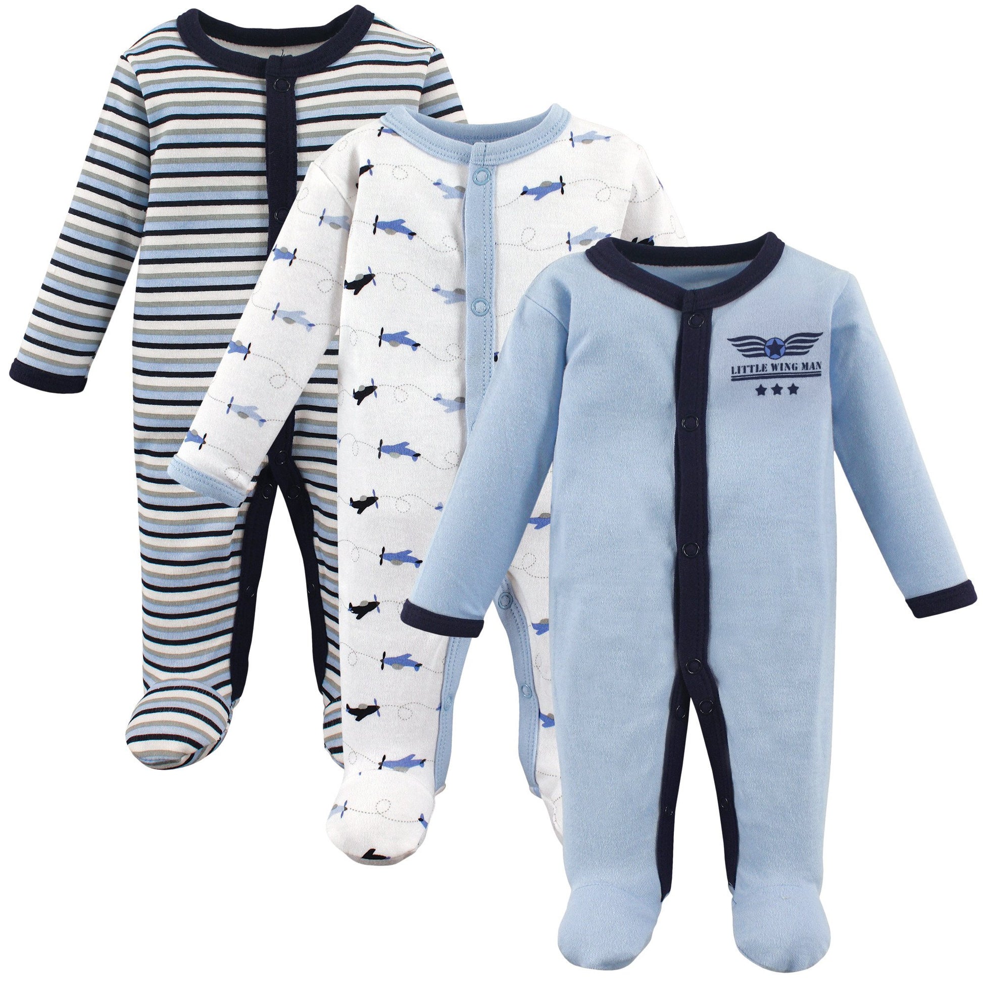 Luvable Friends Unisex Baby Cotton Preemie Sleep And Play, Airplane, Preemie