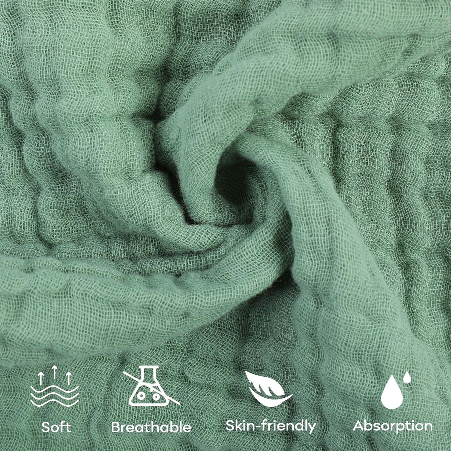 Yoofoss Muslin Baby Washcloths 100% Cotton Face Towels 6 Pack Wash Cloths For Baby 12X12In Soft And Absorbent Baby Wipes (Gradie