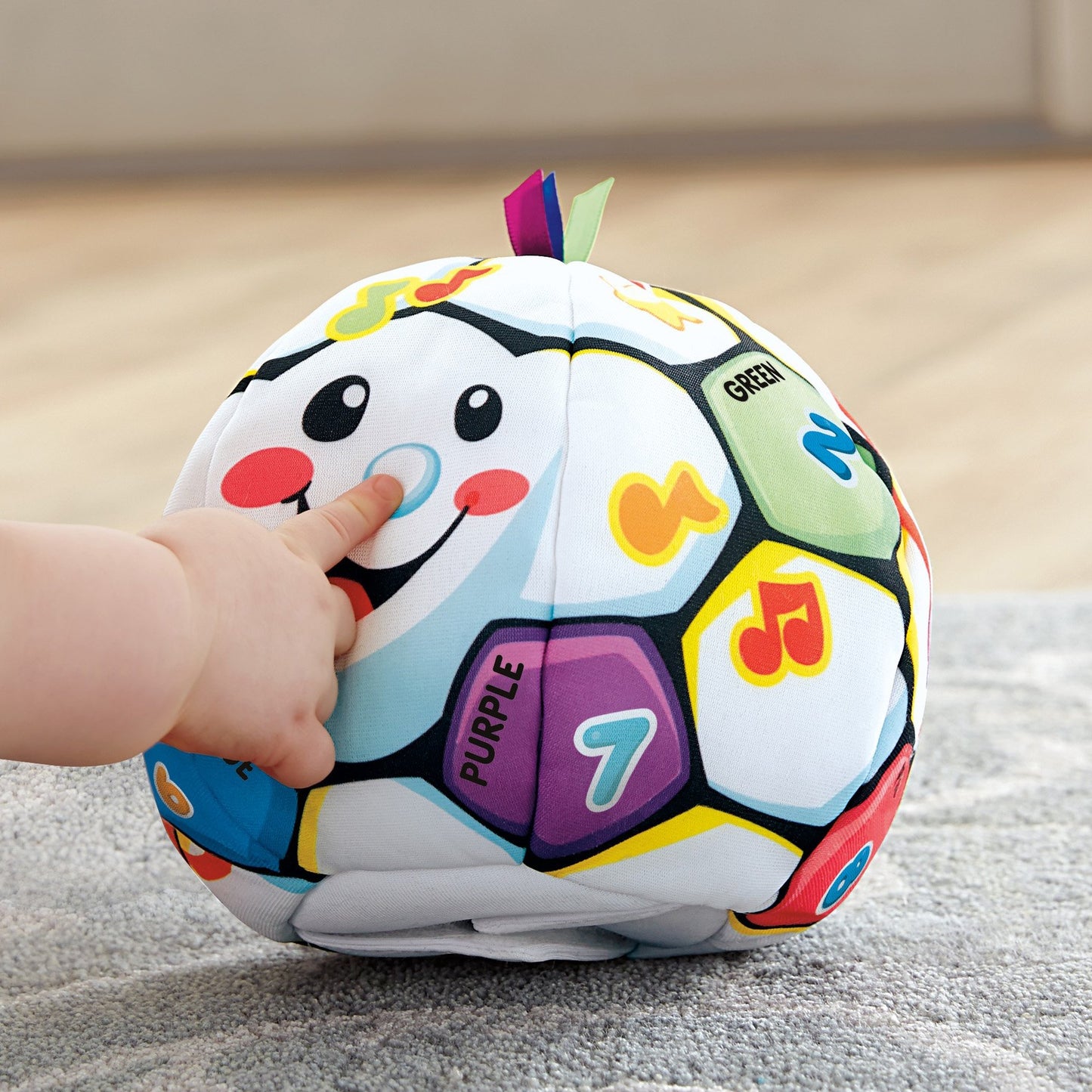 Fisher-Price Laugh & Learn Baby Musical Learning Toy, Singin Soccer Ball Plush With Songs Sounds & Phrases For Ages 6+ Months