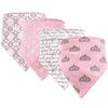 Hudson Baby Unisex Baby Cotton Bandana Bibs, Princess, One Size