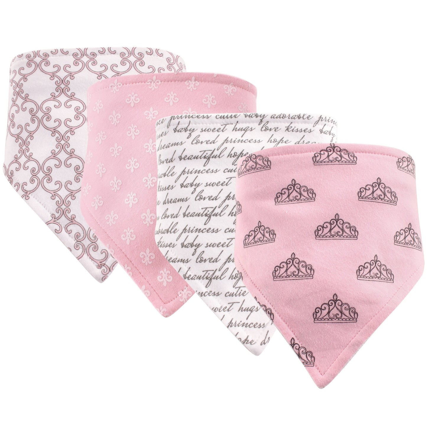Hudson Baby Unisex Baby Cotton Bandana Bibs, Princess, One Size