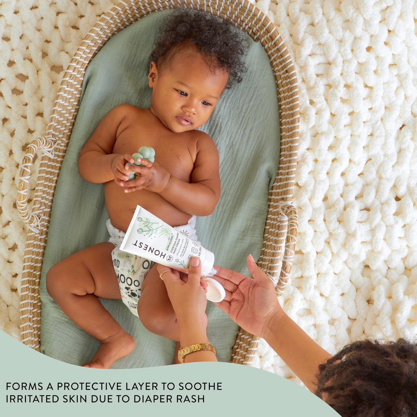 The Honest Company Hypoallergenic Diaper Rash Cream | Moisturizing + Calming Zinc Oxide Ointment | Nea Recognized, Cruelty Free